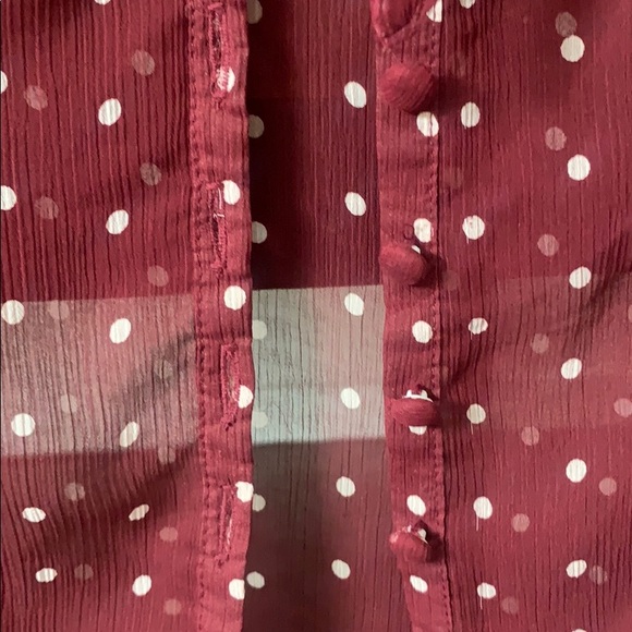 Sheer polkadot buttoned blouse. - Picture 3 of 3